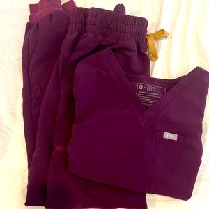 Figs Purple Gold Scrub Set